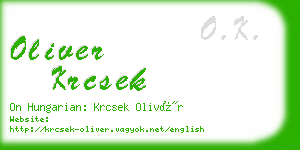 oliver krcsek business card